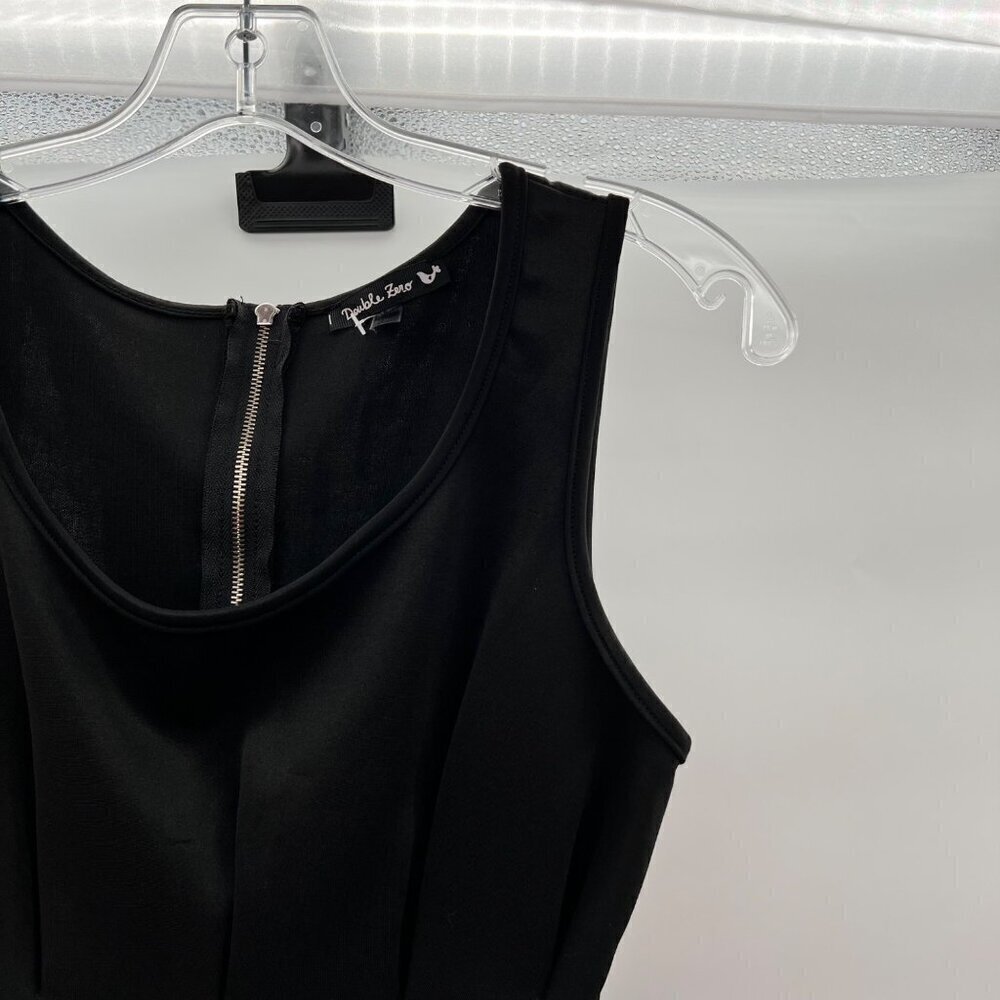 Double Zero Women's Sleeveless A-Line Dress Black Size Small Above Knee Zip - Picture 4 of 9